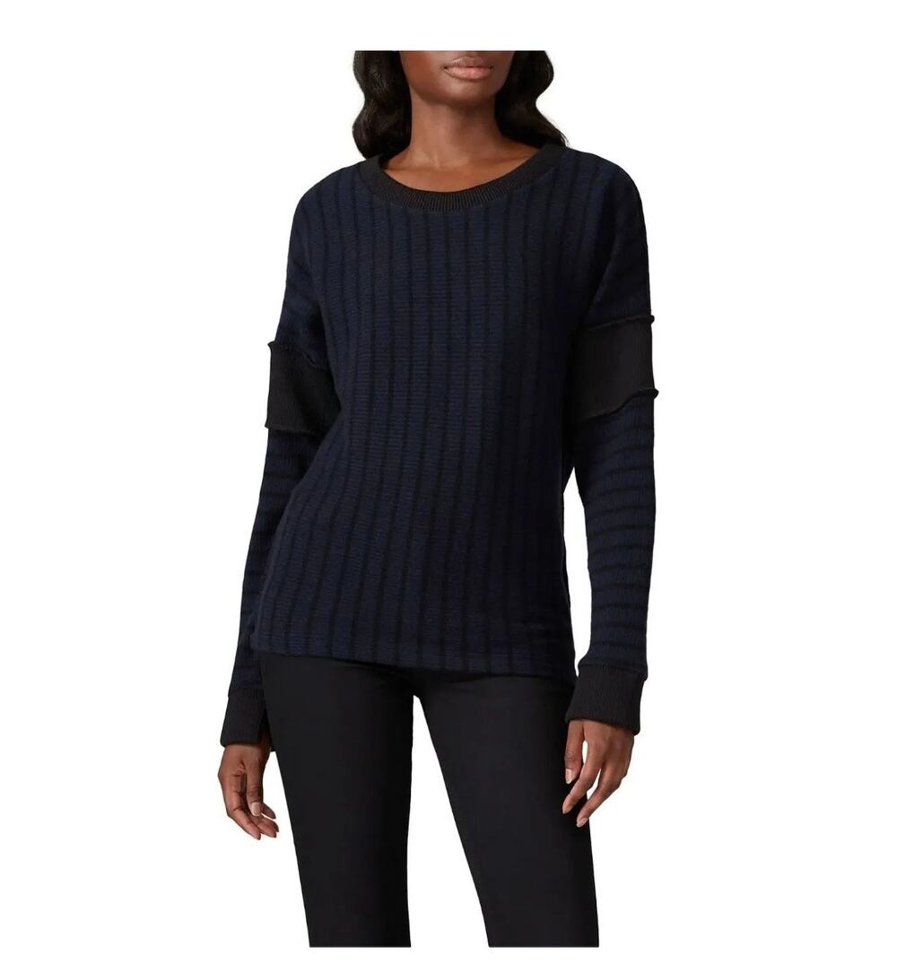 Maison Margiela Long Sleeve Navy Ribbed Oversized Crewneck Knit Sweater Size XS